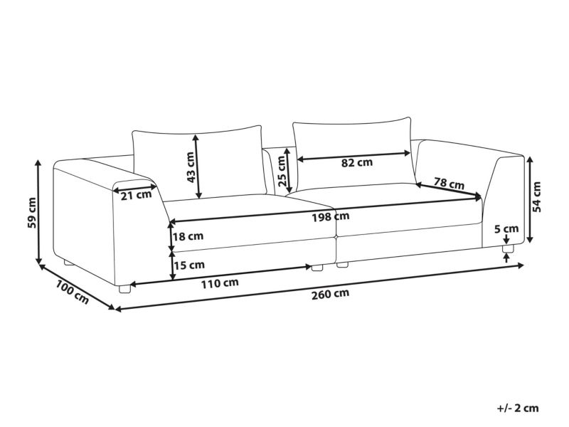 Sofa 3-osobowa brązowa Lermon 1 szt.