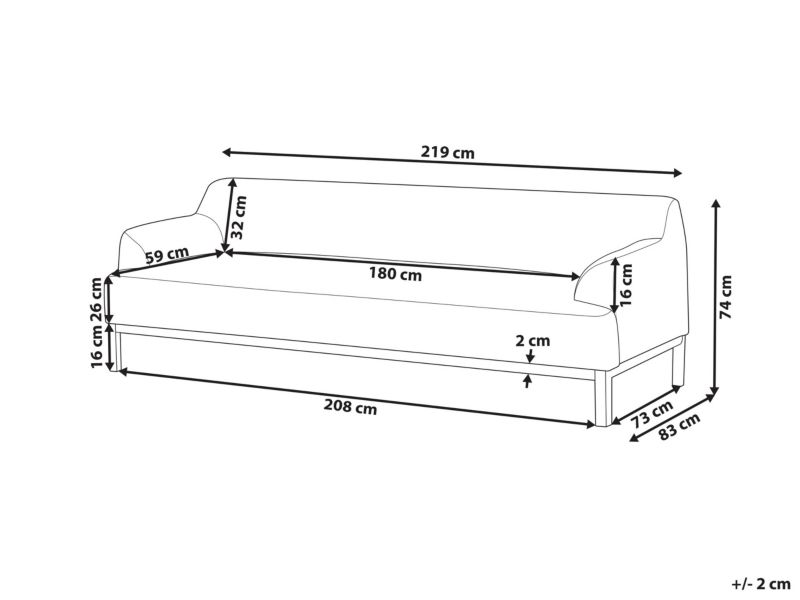 Sofa 3-osobowa burgundowa Sosjo  1 szt.