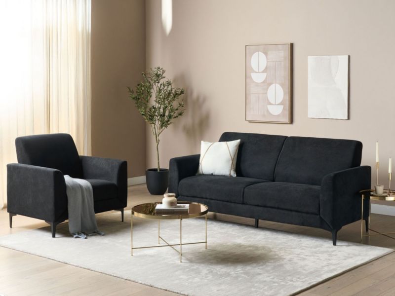 Sofa 3-osobowa czarna Fenes 1 szt.