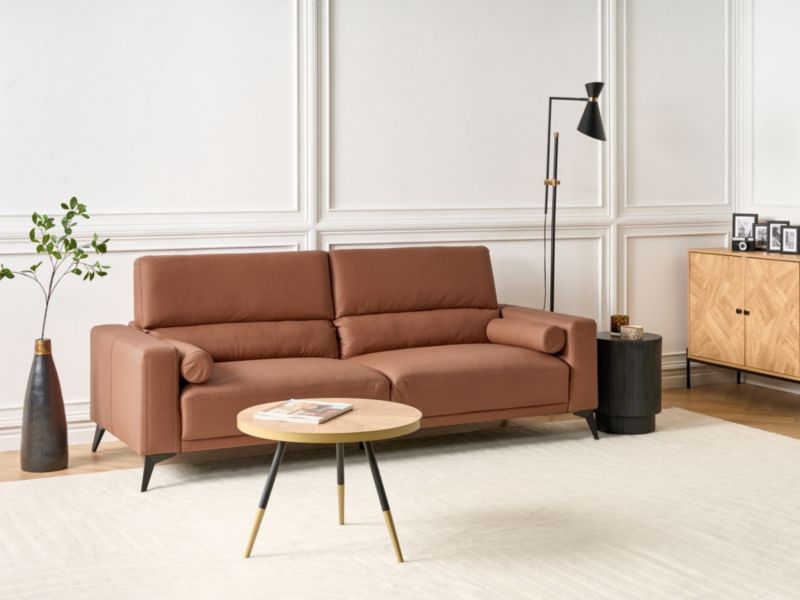 Sofa 3-osobowa ekoskóra brązowa Ange 1 szt.