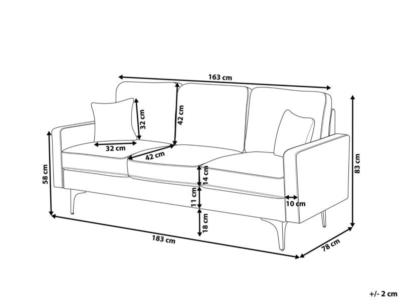 Sofa 3-osobowa ekoskóra brązowa Gavle 1 szt.