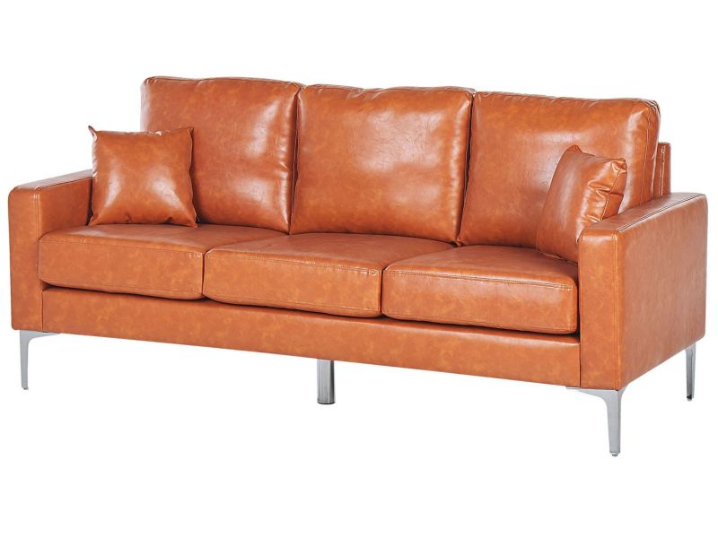 Sofa 3-osobowa ekoskóra brązowa Gavle 1 szt.