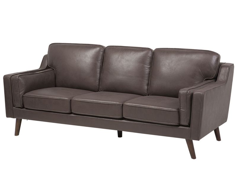 Sofa 3-osobowa ekoskóra brązowa Lokka 1 szt.