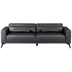 Sofa 3-osobowa ekoskóra czarna Ange 1 szt.