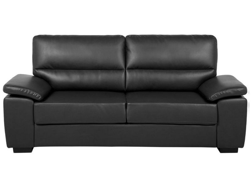 Sofa 3-osobowa ekoskóra czarna Vogar 1 szt.