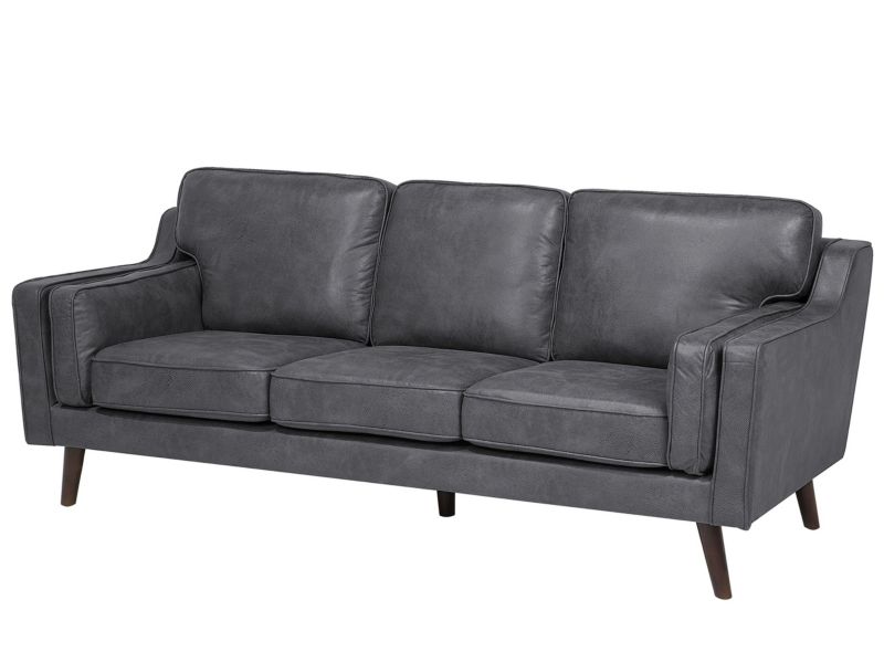 Sofa 3-osobowa ekoskóra szara Lokka 1 szt.