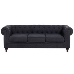 Sofa 3-osobowa grafitowa Chesterfield 1 szt.