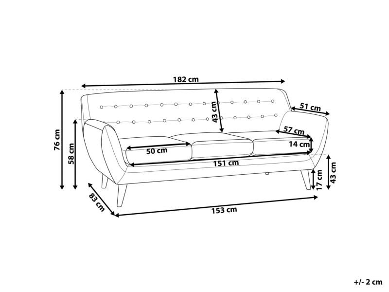 Sofa 3-osobowa niebieska Motala 1 szt.
