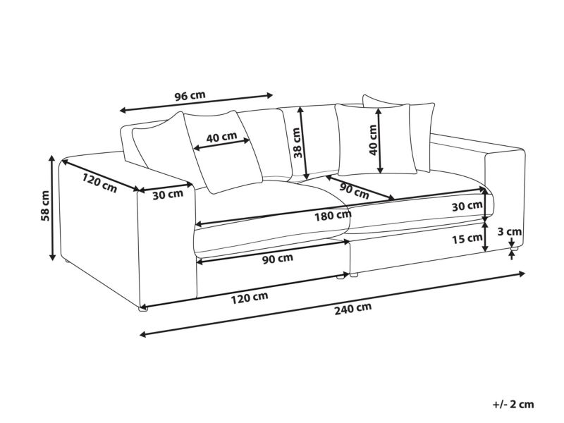 Sofa 3-osobowa pomarańczowa Glorvika ii 1 szt.