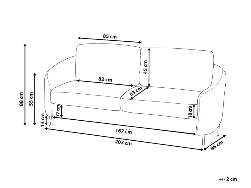 Sofa 3-osobowa różowa Trosa 1 szt.