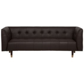 Sofa 3-osobowa skórzana brązowa Byske 1 szt.