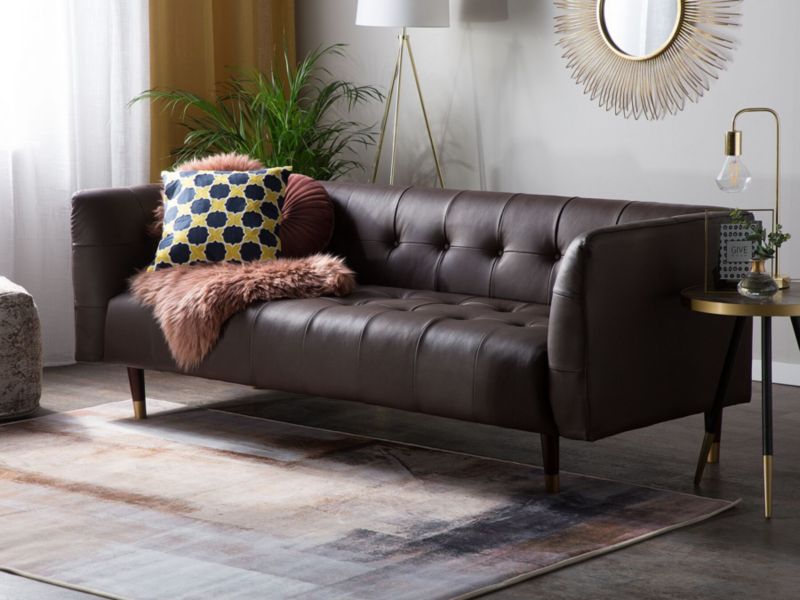 Sofa 3-osobowa skórzana brązowa Byske 1 szt.