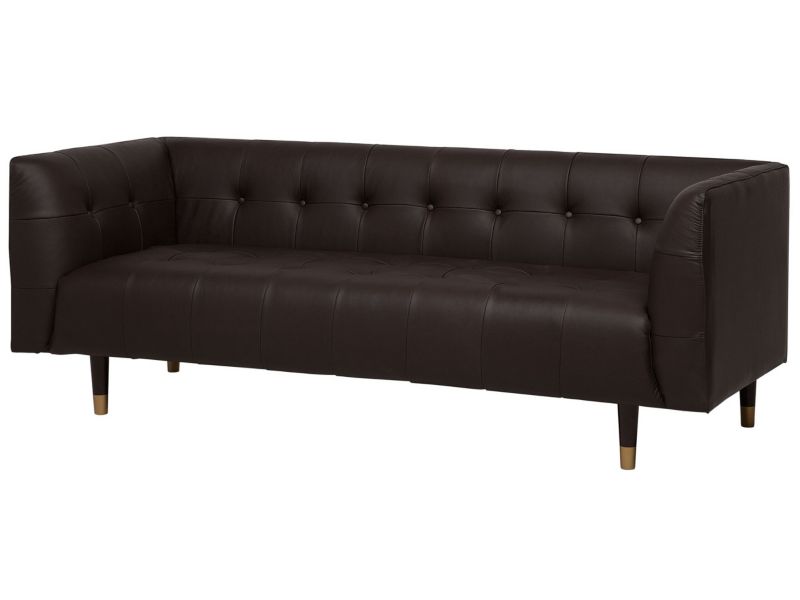 Sofa 3-osobowa skórzana brązowa Byske 1 szt.