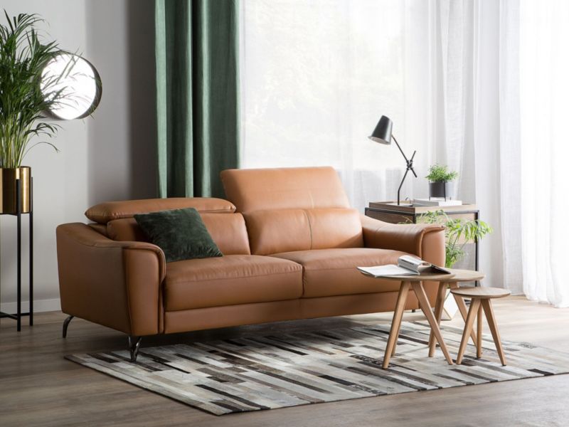 Sofa 3-osobowa skórzana brązowa Narwik 1 szt.