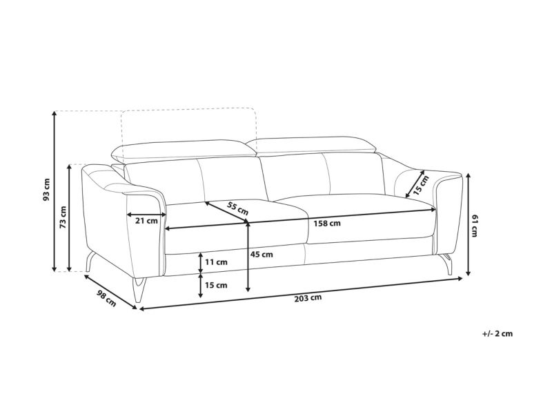 Sofa 3-osobowa skórzana brązowa Narwik 1 szt.