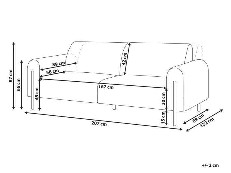 Sofa 3-osobowa szara Askim 1 szt.