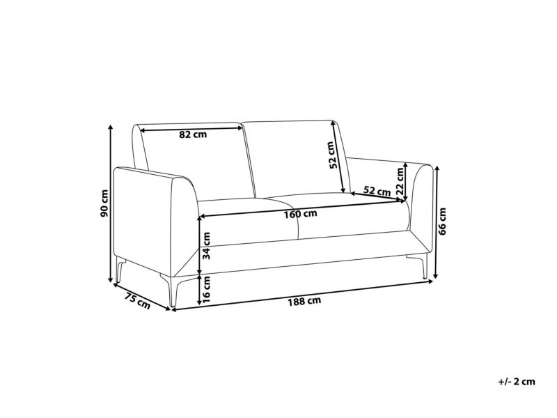 Sofa 3-osobowa szara Fenes 1 szt.