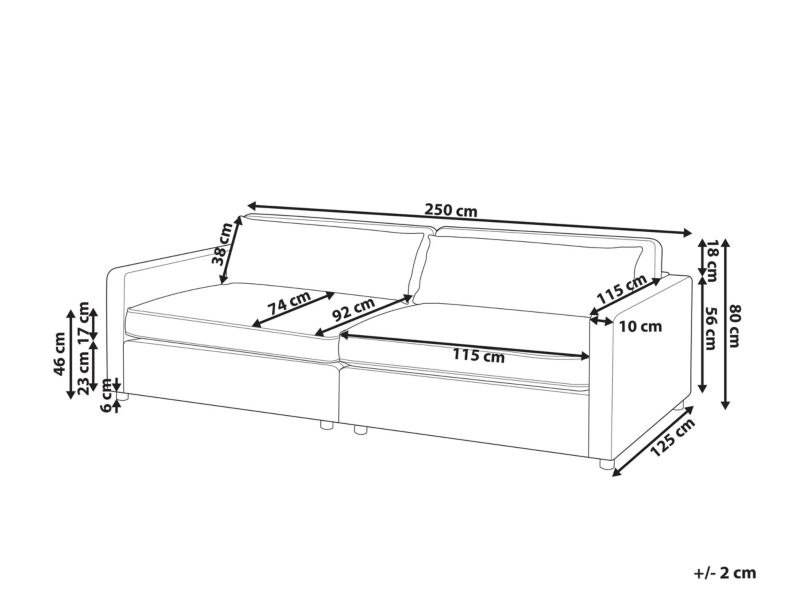 Sofa 3-osobowa szara Vinstra 1 szt.