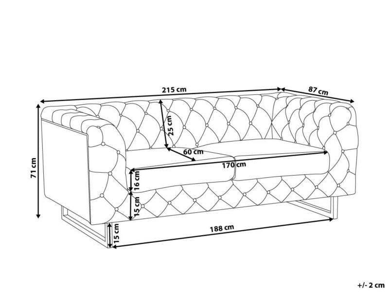 Sofa 3-osobowa szara Vissland 1 szt.