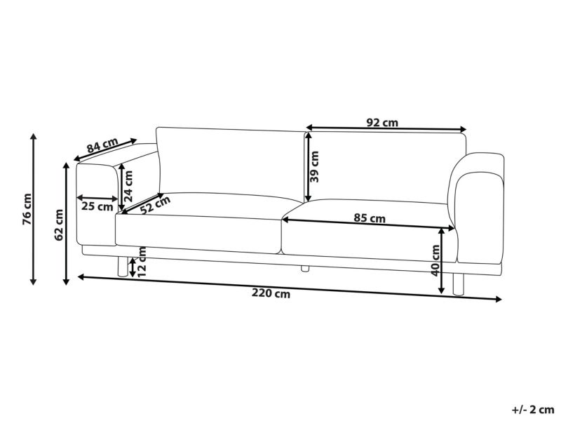 Sofa 3-osobowa sztruksowa zielona Nivala 1 szt.