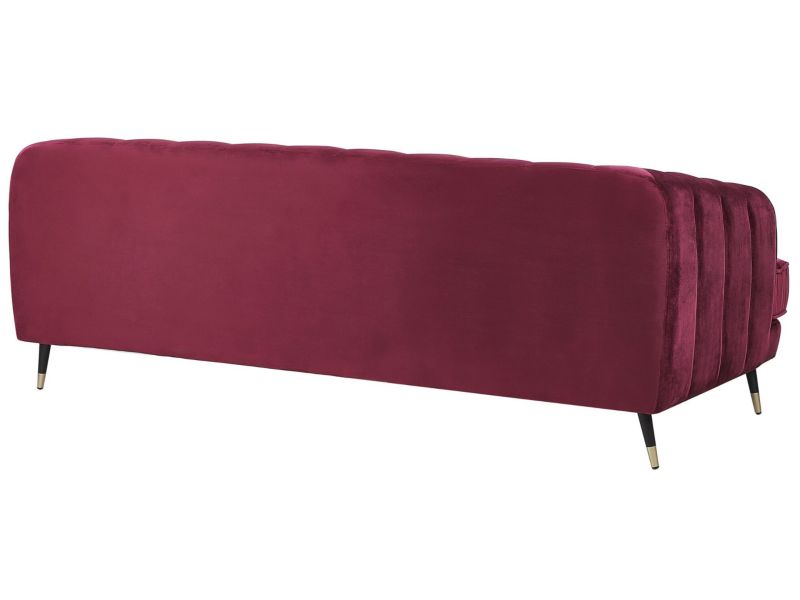 Sofa 3-osobowa welurowa bordowa Sletta 1 szt.