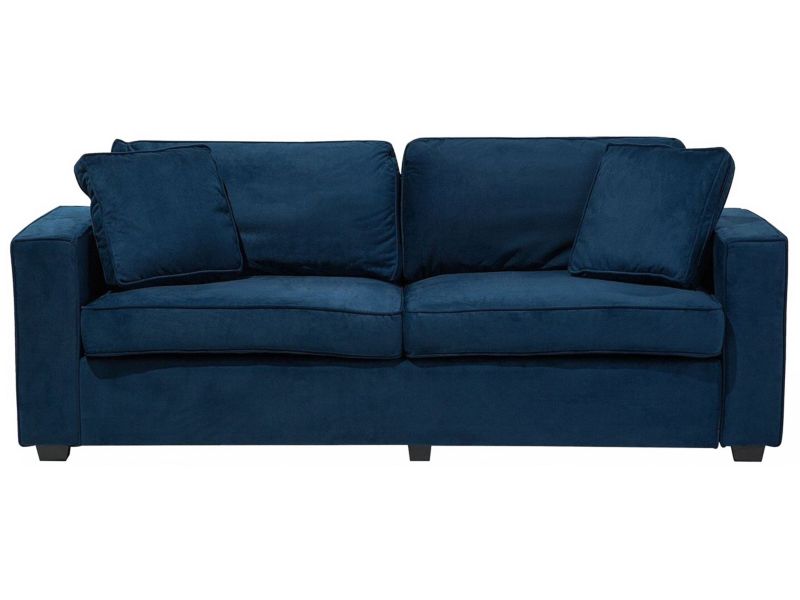 Sofa 3-osobowa welurowa ciemnoniebieska Falun 1 szt.