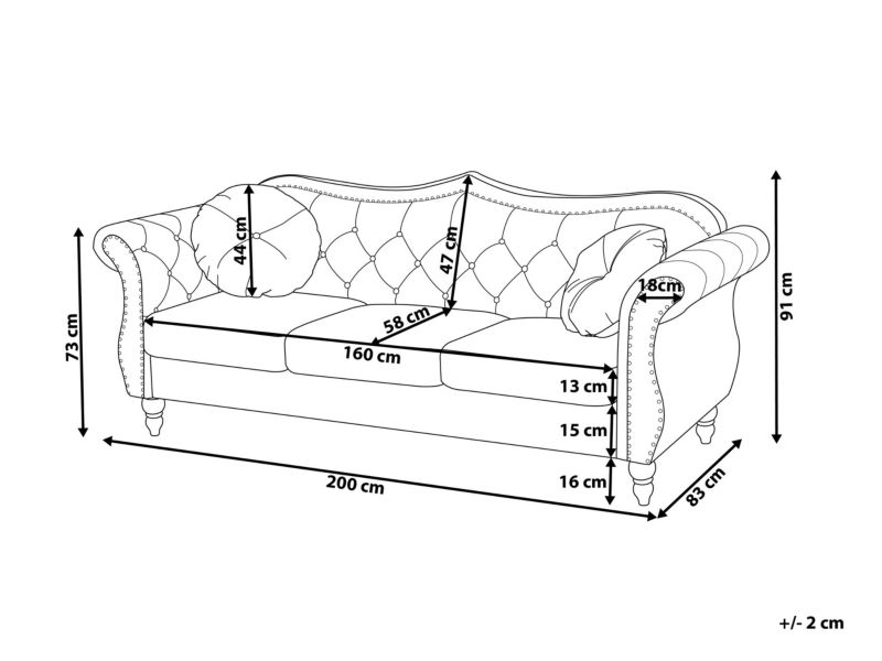 Sofa 3-osobowa welurowa ciemnoniebieska Skien 1 szt.