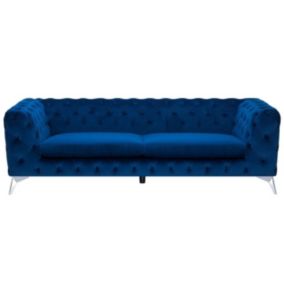 Sofa 3-osobowa welurowa ciemnoniebieska Sotra 1 szt.