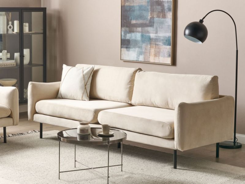 Sofa 3-osobowa welurowa jasnobeżowa Vinterbro 1 szt.