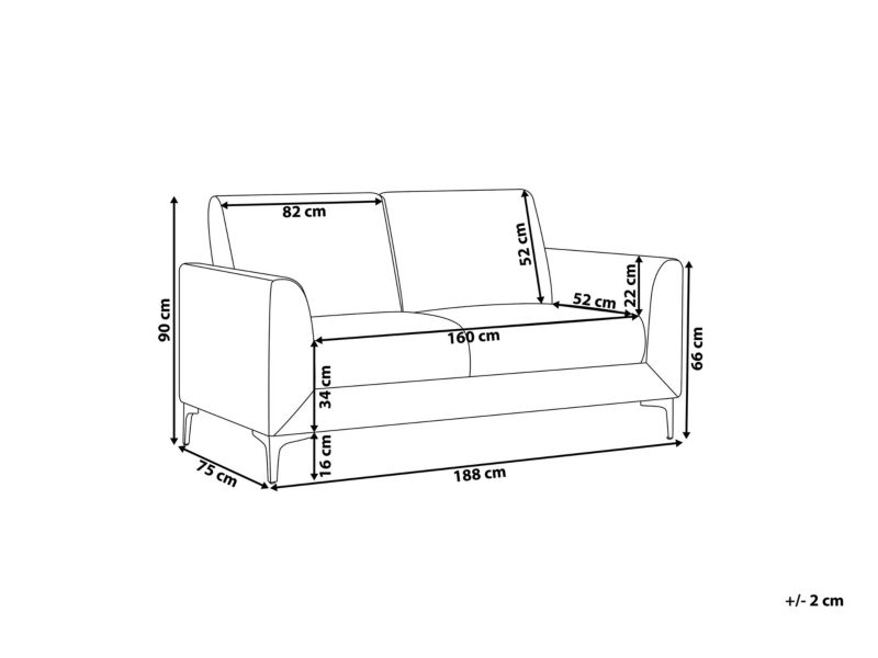 Sofa 3-osobowa welurowa niebieska Fenes 1 szt.