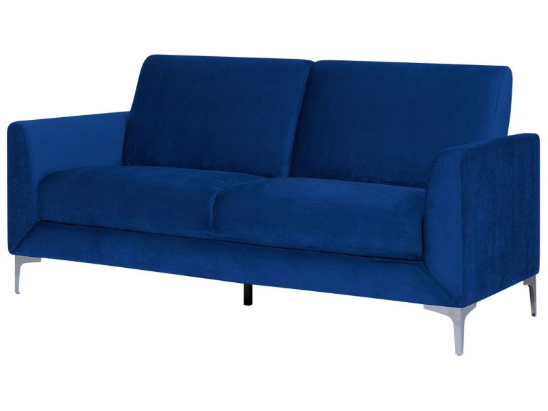 Sofa 3-osobowa welurowa niebieska Fenes 1 szt.