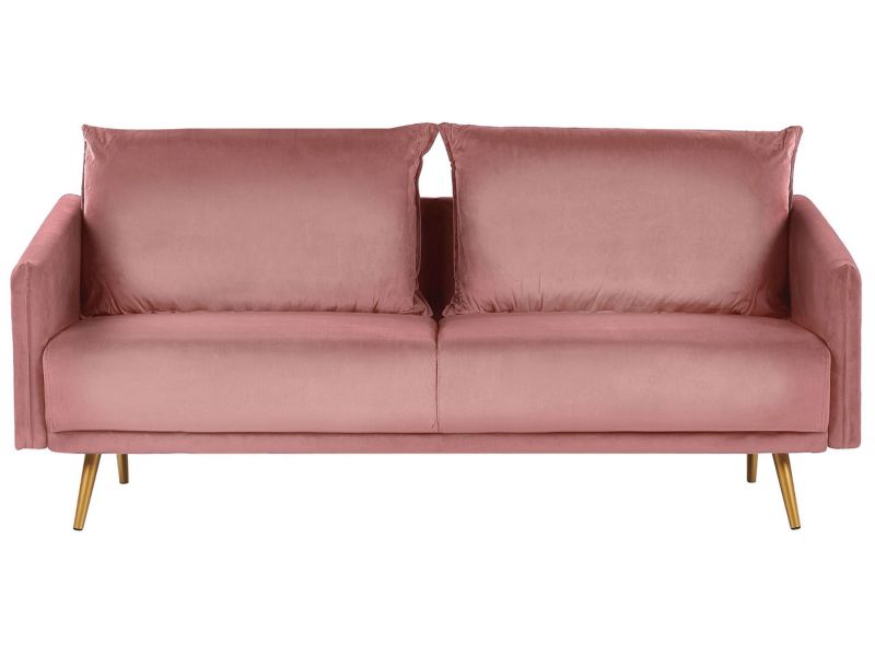 Sofa 3-osobowa welurowa różowa Maura 1 szt.