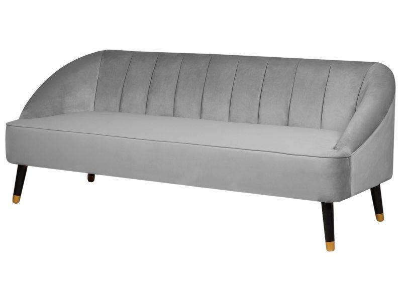 Sofa 3-osobowa welurowa szara Alsvag 1 szt.