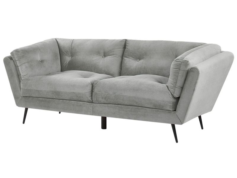 Sofa 3-osobowa welurowa szara Lenvik 1 szt.