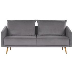 Sofa 3-osobowa welurowa szara Maura 1 szt.