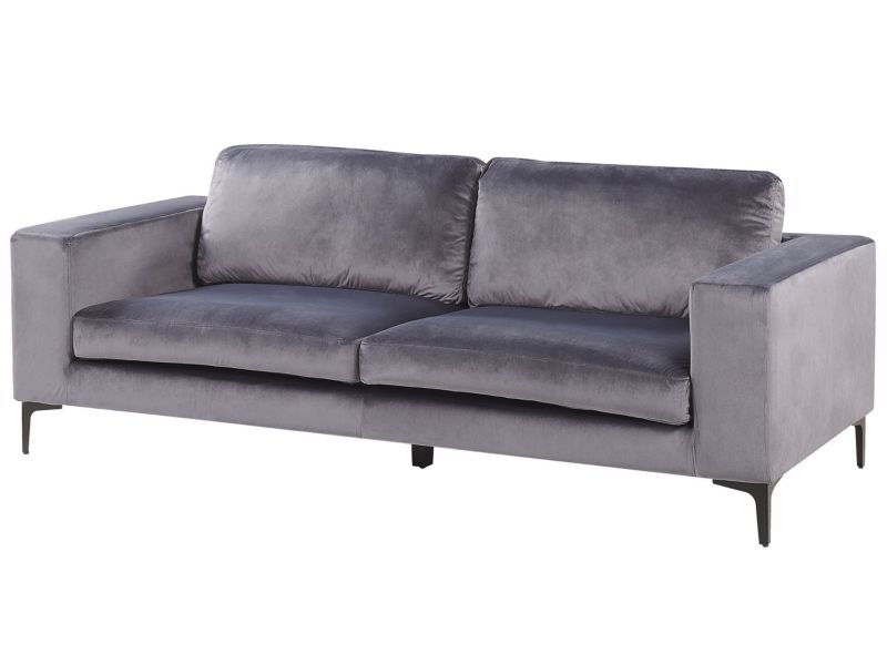 Sofa 3-osobowa welurowa szara Vadstena  1 szt.