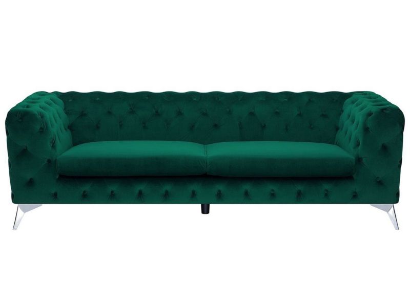 Sofa 3-osobowa welurowa szmaragdowa Sotra 1 szt.
