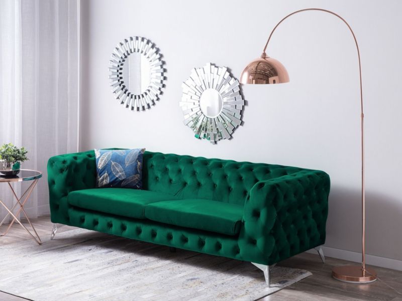 Sofa 3-osobowa welurowa szmaragdowa Sotra 1 szt.