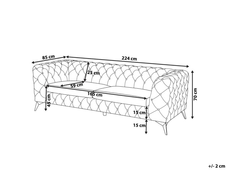 Sofa 3-osobowa welurowa szmaragdowa Sotra 1 szt.