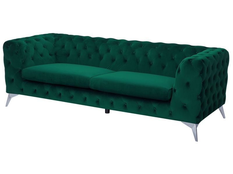 Sofa 3-osobowa welurowa szmaragdowa Sotra 1 szt.