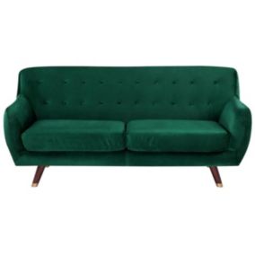 Sofa 3-osobowa welurowa zielona Bodo 1 szt.