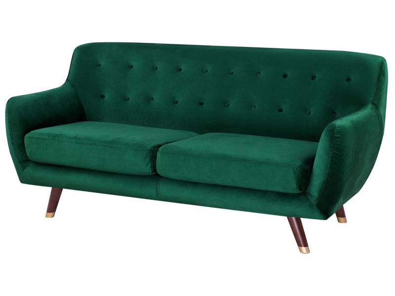 Sofa 3-osobowa welurowa zielona Bodo 1 szt.