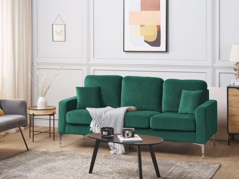 Sofa 3-osobowa welurowa zielona Gavle 1 szt.