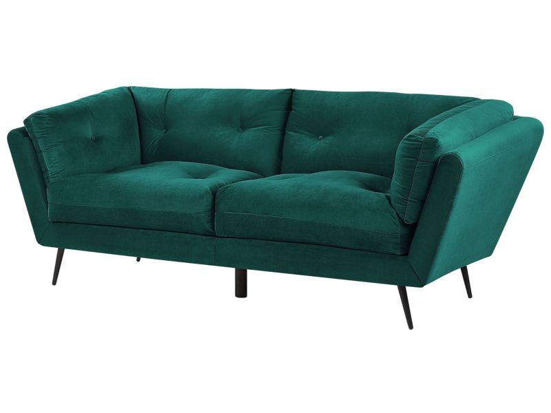 Sofa 3-osobowa welurowa zielona Lenvik 1 szt.