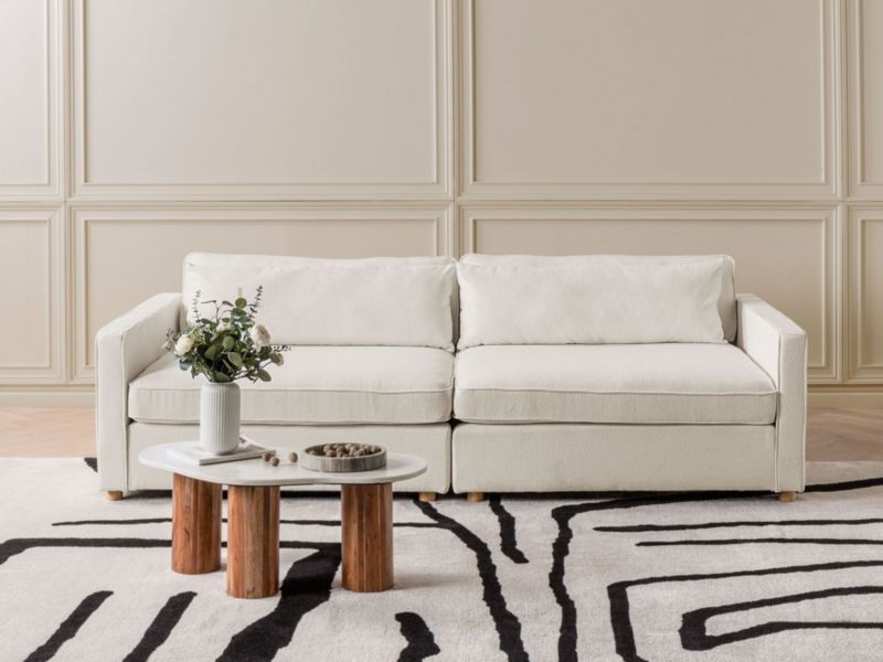 Sofa 3-osobowa złamana biel boucle Vinstra 1 szt.