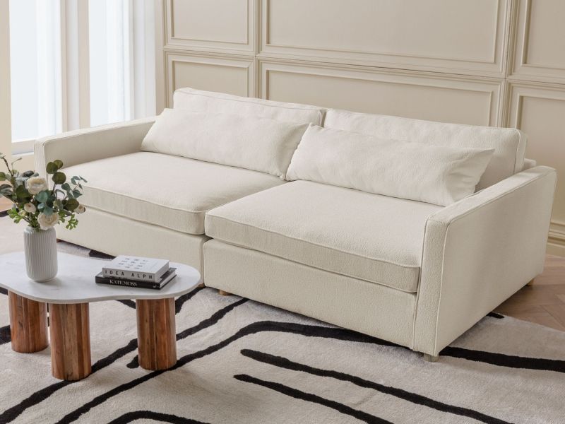 Sofa 3-osobowa złamana biel boucle Vinstra 1 szt.