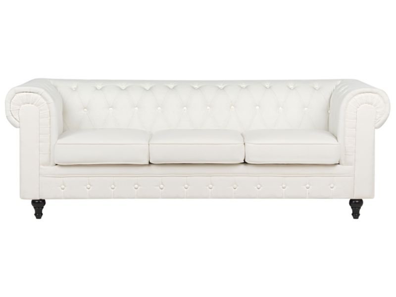 Sofa 3-osobowa złamana biel Chesterfield 1 szt.