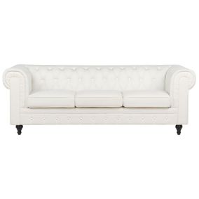 Sofa 3-osobowa złamana biel Chesterfield 1 szt.