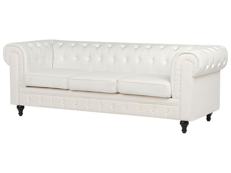 Sofa 3-osobowa złamana biel Chesterfield 1 szt.