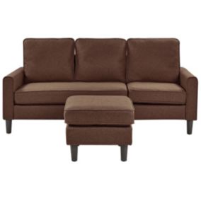 Sofa 3-osobowa z otomaną brązowa Avesta 1 kpl